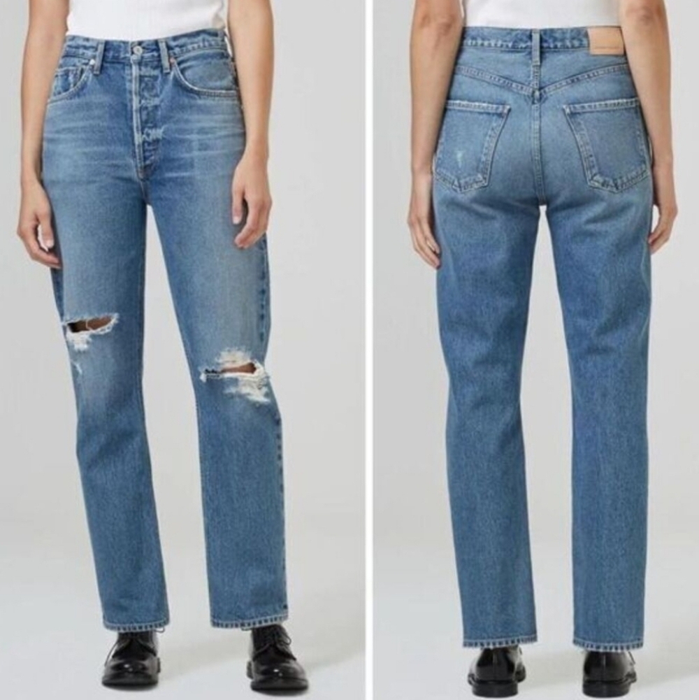 Citizens of Humanity Eva Relaxed Baggy Distressed Blue Jeans Size 30